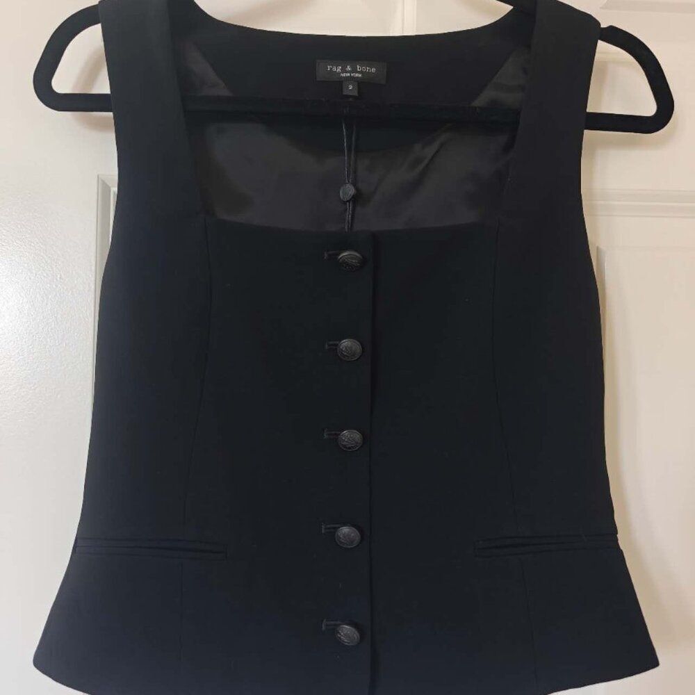 NWT rag & bone Mariana Italian Crepe Vest - Picture 6 of 8